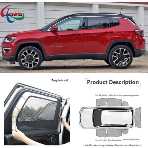 For Jeep Compass Car Full Side Windows Magnetic Sun Shade UV Protection Ray Blocking Mesh Visor Car Decoration Accessories