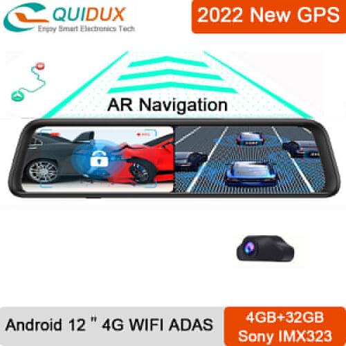 2021 New 4GB+32GB 12Inch Android 8.1 Car Dvr Rearview Mirror Camera Video Recorder 1080P HD GPS ADAS Dash Cam AR Navigation