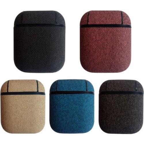 DHL Leather Wireless Earphone Case Cover with Hook for Apple AirPods Protective Case Cover for AirPods 2 Earphone Protect Bag