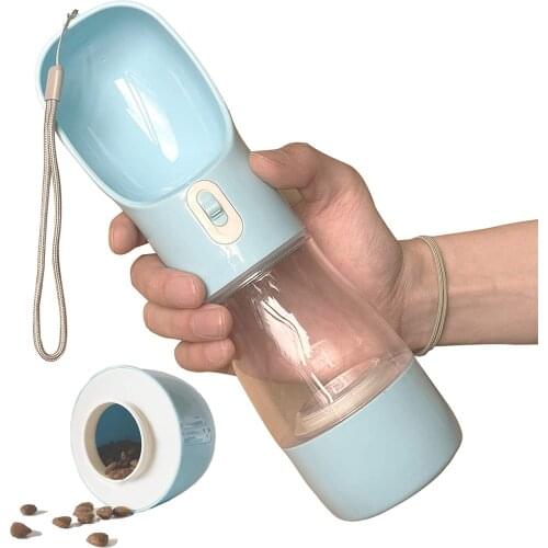Dog Travel Water Bottle - Portable Dog Water Bottle with Drinking and Feeding Function Outdoor Water Drinking Cup Pet Supplies