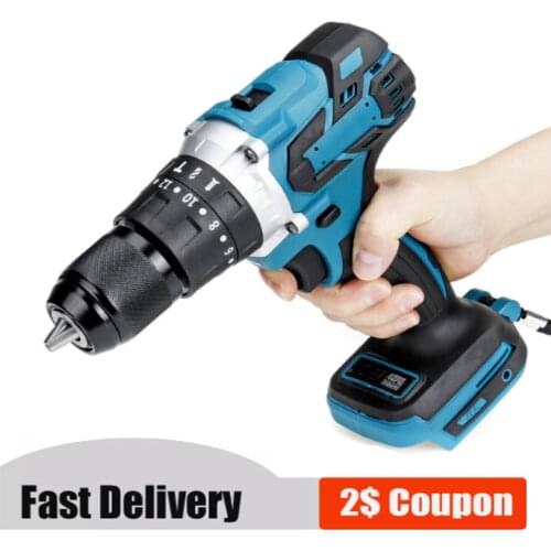 3 in 1 Electric Drill 18V Cordless Screwdriver 13mm 20+3 Torque Lithium Rechargeable Impact Drill for Makita Battery
