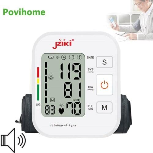 Electric Smart Automatic Upper Arm Blood Pressure Monitor Digital Heart Beat Rate Pulse Meter Voice Home Blood Pressure Meter