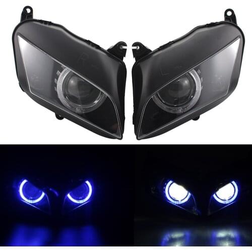 Motorcycle Headlight Assembly For Honda F5 CBR600RR 07-12 Xenon HID Projector Headlamp LED Blue Angel Eye DRL High Low Beam Lamp