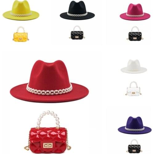 Womens Felt Fedora Hat Wide Brim Panama Cowboy Hat double-sided color matching jazz woolen hat wholesale