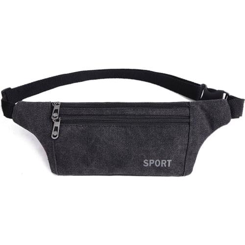 Men Canvas Chest Waist Pack Belly Purse Waist Bag for men Zipper Pocket Fashion Travel Sling Bags