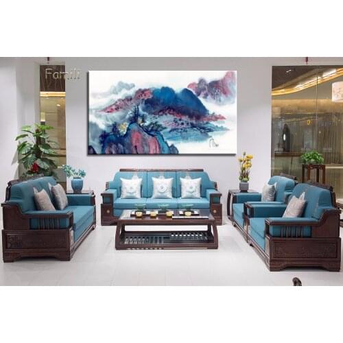 Chinese Landscape canvas paintings Plum blossom and boat canvas pictures vintage home decorative on the wall art for living room