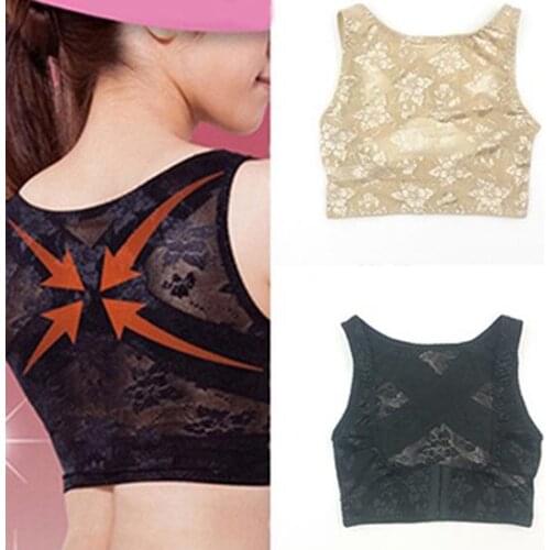 Lace Elastic Posture Back Corrector Shoulder Support Chest Breast Support Belt Bra Correction Brace Posture Corrector