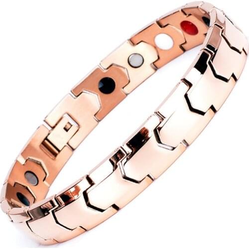 Summer Blue Cool Jewelry Width 8mm 11mm Stainless Steel Germanium Magnet Couple Bracelet for Men and Women Bulk Wholesale