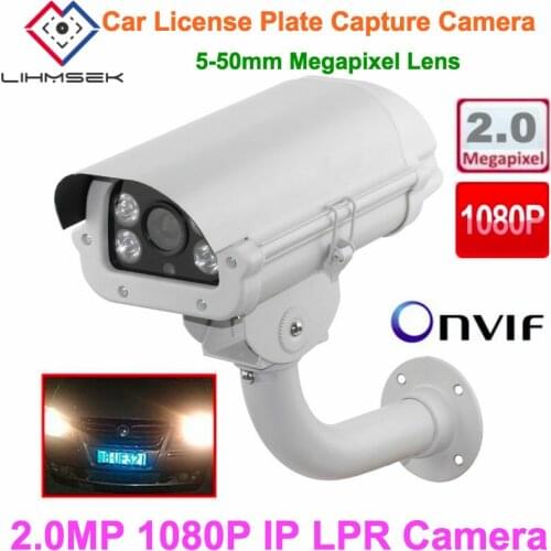 Lihmsek 3.0 MP Lens 2MP 1080P Vehicle License Plate Recognition Camera Megapixel ANPR LPR IP Camera with 5-50mm lens for Highway