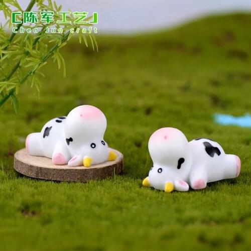 1 Pc Cow Figurine Decoration Craft Miniature Model Home Decoration Cute Accessories Desktop Garden Decoration