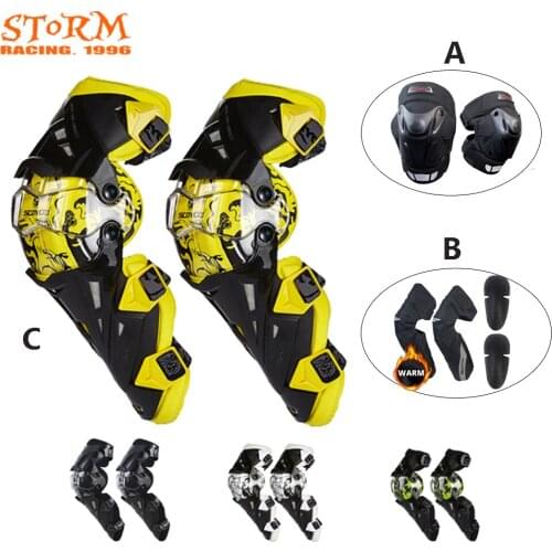 Motorcycle Adjustable Elastic Knee Protector Protective Gear Pads Guard Kit Kneepad Free Riding Thickening Equipment Racing Bike
