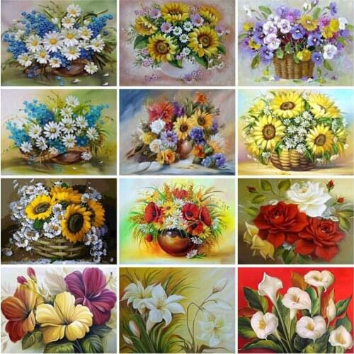 5D DIY Diamond Painting Flower Rhinestone Art Picture Diamond Embroidery Cross Stitch Kit Mosaic Handmade Home Decoration Gift