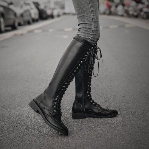 New Boots Tube Widened Woman Boots Women Zapatos De Mujer Womens Winter Warm Boots Side Zip Square High Heels Knee High Booties