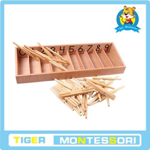 Wholesale professional montessori material wooden educational toy mathematics Spindle Box With 45 Spindles-2