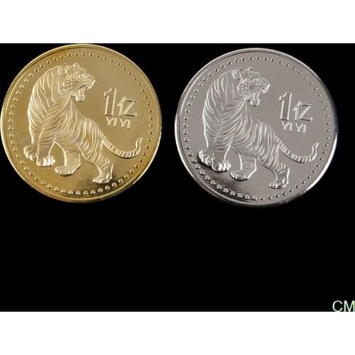 2022 Year of Tiger Commemorative Coin Chinese Zodiac Tiger Year Coins keychain China Zodiac Tiger Year Coins Decoration Crafts