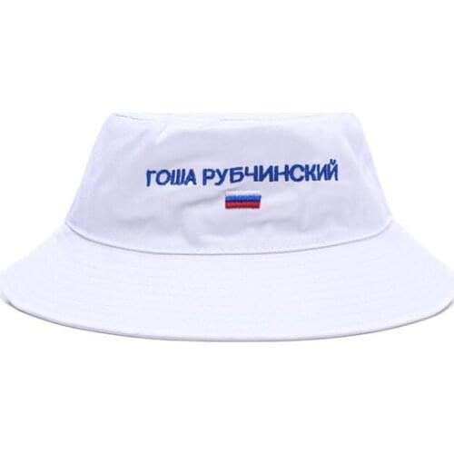 100% Cotton Embroidery Russian Flag Panama Bucket Hat Men Women Summer Bucket Cap Bob Hat Hip Hop Gorros Fishing Fisherman Hat