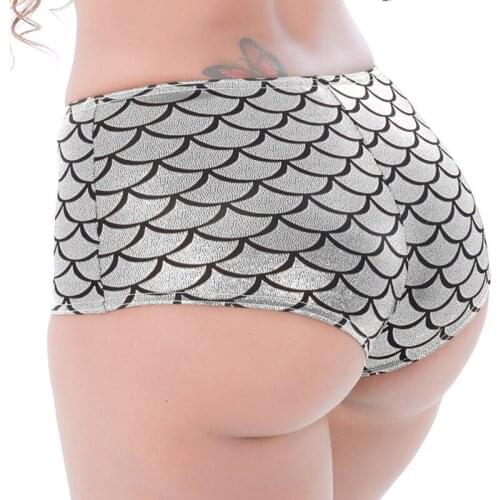 High Waist Candy Color Patent Leather Sexy Pole Dance Booty Shorts Clubwear Micro Shorts Fish Scale Perlage Mini Short Mujer