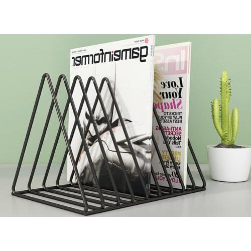 Nordic Style Creative Triangle Heart Shaped Metal Bookends Book Support Stand Desk Organizer Storage Holder Shelf