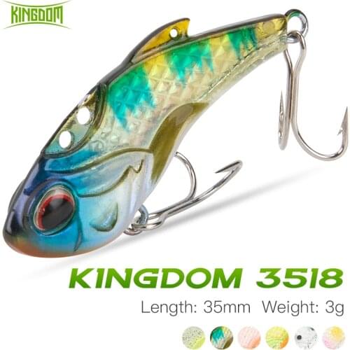 Kingdom Mini VIB Fishing Lure 35mm 3g Vibrate Sinking Double Hook Crank Bait For Bass Pike Carp Peche Sinking Swimbait