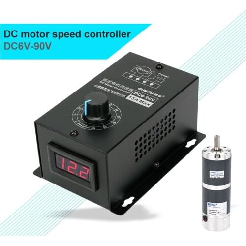 Digital Display Motor Speed Controller 1000W DC 6V-90V 15A PWM DC Motor Speed Regulator Controller Motor Governor Reversible
