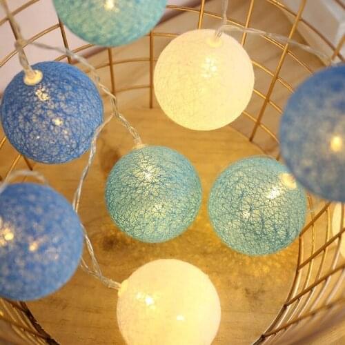Romantic Decorations Light Garland String Lights LED Cotton Ball Fairy Lighting Strings for Holiday Christmas Party Wedding Home