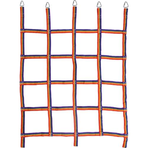 Outdoor Rainbow Ribbon Net Physical Training Climbing Net For Daily Sports And Entertainment