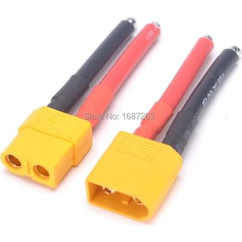 1Pcs XT60 Connector 12AWG Male Female plug Soft Silicone Wire Cable for RC Lipo Battery 40mm 4cm Silica gel