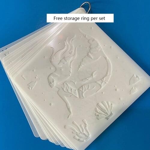 16 Pcs Marine Life DIY Layering Stencil for Wall Painting for Kids Adults Scrapbook DIY Craft Album Journal Decorative X3UE