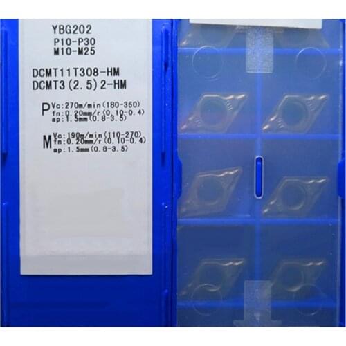 Carbide Cutting Inserts DCMT DCMT070204-HM DCMT070208-HM DCMT11T304-HM DCMT11T308-HM YBG202 for Steel & Stainless Lathe Tool