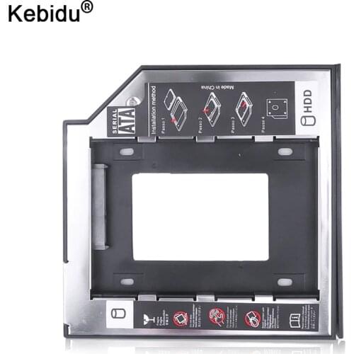 Kebidu Universal SATA 3.0 2nd HDD Caddy 9.5mm for 2.5" SSD Case HDD Enclosure with LED for Laptop DVD CD ROM