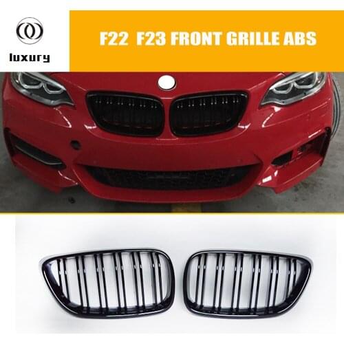 F22 F23 ABS Black Front Grill Grille for BMW F22 F23 218i 220i 228i 235i 2014 2015 Auto Racing Car Middle Grill with Double Slat