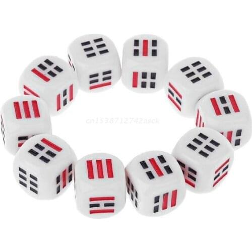 10Pcs D6 Dices For Easy Fortune-Telling Divination Dice Ba Gua Eight Trigrams Parts Accessory 16mm Dropship