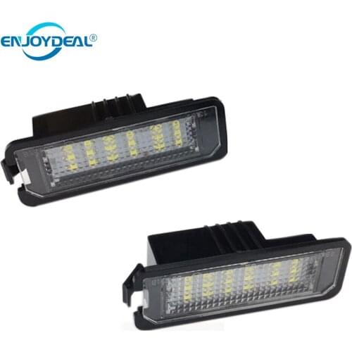 2pcs 18LED Bright White License Plate Light Lamp W/Decoder for VW GOLF4 GOLF7 2012.10- Number Plate Light For Leon3 2012