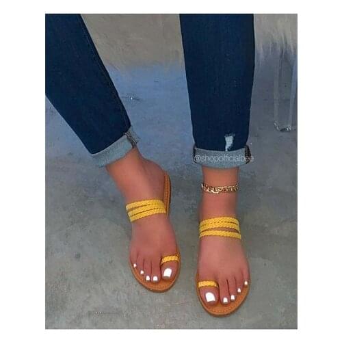 2020 new womens solid color slippers sandal twisted twist flops summer sandal European and American explosion models multicolor