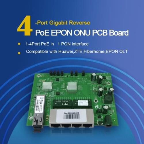 FTTX Reverse PoE 4GE GEPON ONU FTTB MDU EPON poe onu Compatible EPON ONU PCBA EPON OLT