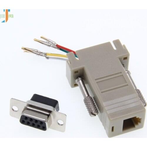 300pcs/lot DB9 Female to RJ12 RJ45 Female dp9 to RJ45 dp9 to RJ12 Adapter