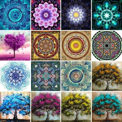 40/45/55/65 diamond painting 5D Full Square Diamond embroidery mosaic Cross Stitch tree Manda DIY home Decoration festival Gift