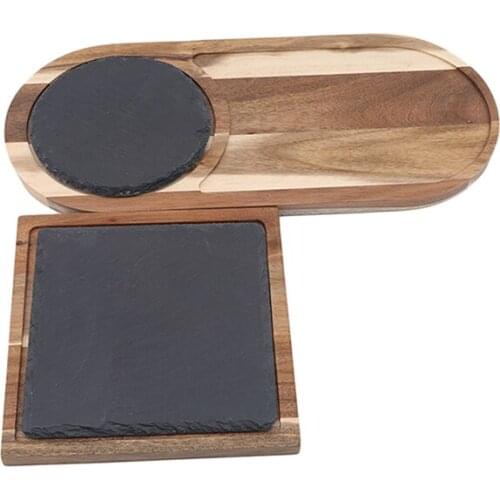 Wooden Plate For Succulents Pots Trays Base Round Square Bowls Plates Stander Garden Decor Home Decoration Crafts