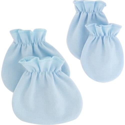 Baby Soft Cotton Gloves Foot Covers Set Anti Scratching Mittens Socks Face Protection Gloves Sox Kit for Newborn Infants