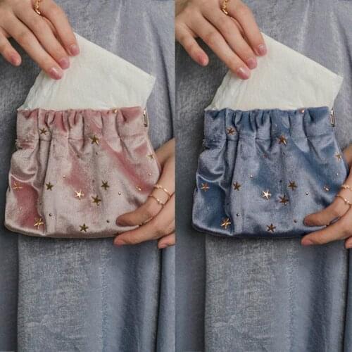 Travel Cosmetic Bag Star Velvet Mini Lipstick Makeup Pouch Sanitary Pad Case