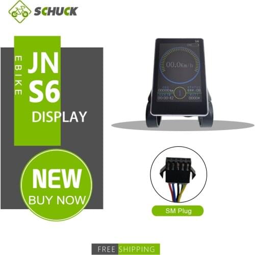 Electric Bicycle Display 36V 48V JN S6 LCD Display 5 Pin SM/Waterproof Connector Plug For E-bike Conversion Kit