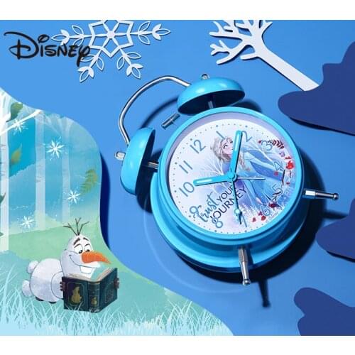 Disney electronic alarm clock, loud clock, children, students, cartoon, cute, Frozen, silent, metal bell at the head of a bed