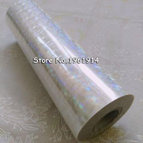 Holographic foil transparent foil broken glass hot stamping foil press on paper or plastic 16cm 21cm 64cm width 120m length