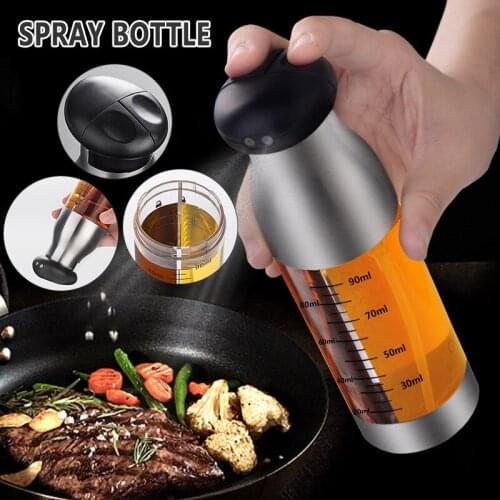 Hot Sale Stainless Steel Oil Sprayer Anti-leaking Vinegar Soy Sauce Bottle Dispenser for BBQ Baking BBQ Tools Kitchen,Dining Bar