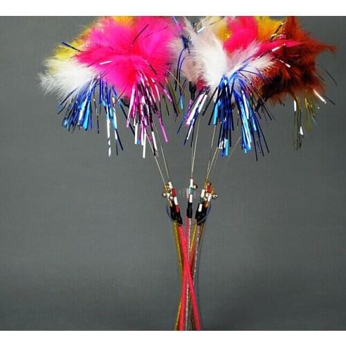 Wholesale Free shipping cat fishing pole style cat teaser toy cat toys with bell and feather 20pcs/lot