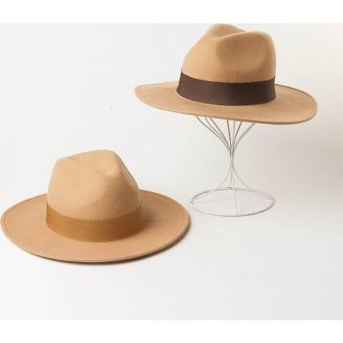 Classic Fedora New Winter Wool Hat Wide-brim Hats Personality Fashion Restoring Ancient Ways England Fashion Jazz Hat Chapeau