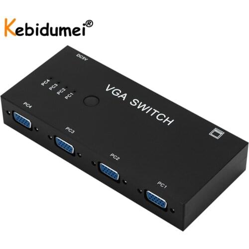 2/4 Ports VGA Switcher Splitter 1X4 1X2 VGA Video KVM Switch Adapter Converter Box for PC Monitor Accessories