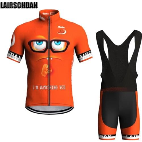 LairschDan 2021 Maillot Ciclismo Hombre Verano Quick Dry Bicycle Clothes Orange Cycling Set Mens Bike Outfit Mtb Clothes Suit