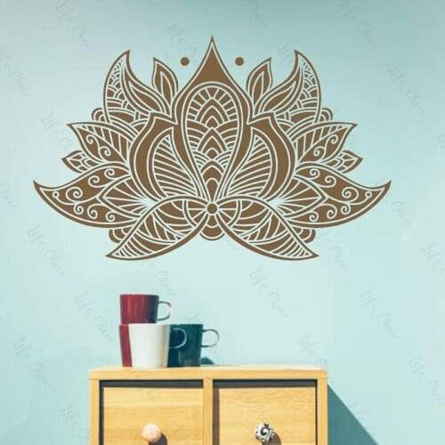 Mandala Lotus Vinyl Wall Sticker Home Decor Indian Yoga Self Adhesive Art Sticker Bedroom Living Room Movable Wall Sticker