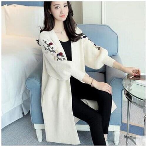 Fashion Spring New Korean Loose Lantern Sleeve Knitting Cardigan Sweater Coat W